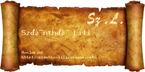 Szánthó Lili névjegykártya