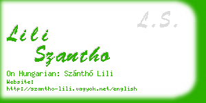lili szantho business card