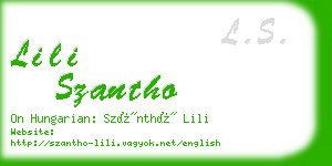lili szantho business card